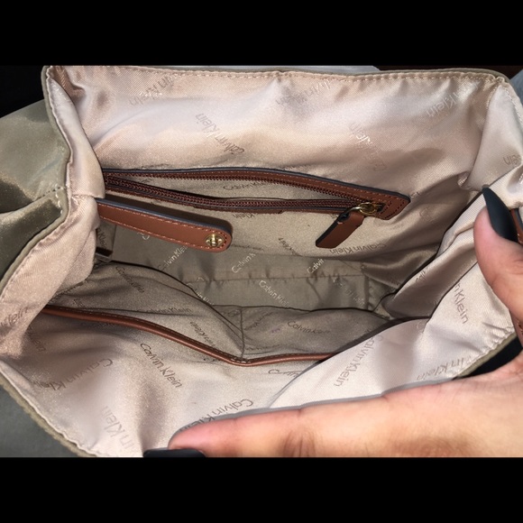 Calvin Klein Teodora Medium Backpack (Khaki) - Picture 5 of 5